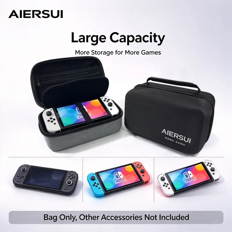 AIERSUI Hard Shell Shockproof Carrying Case for AYANEO Air Pro Nintendo Switch Switch OLED Handheld Console Travel Storage Bag