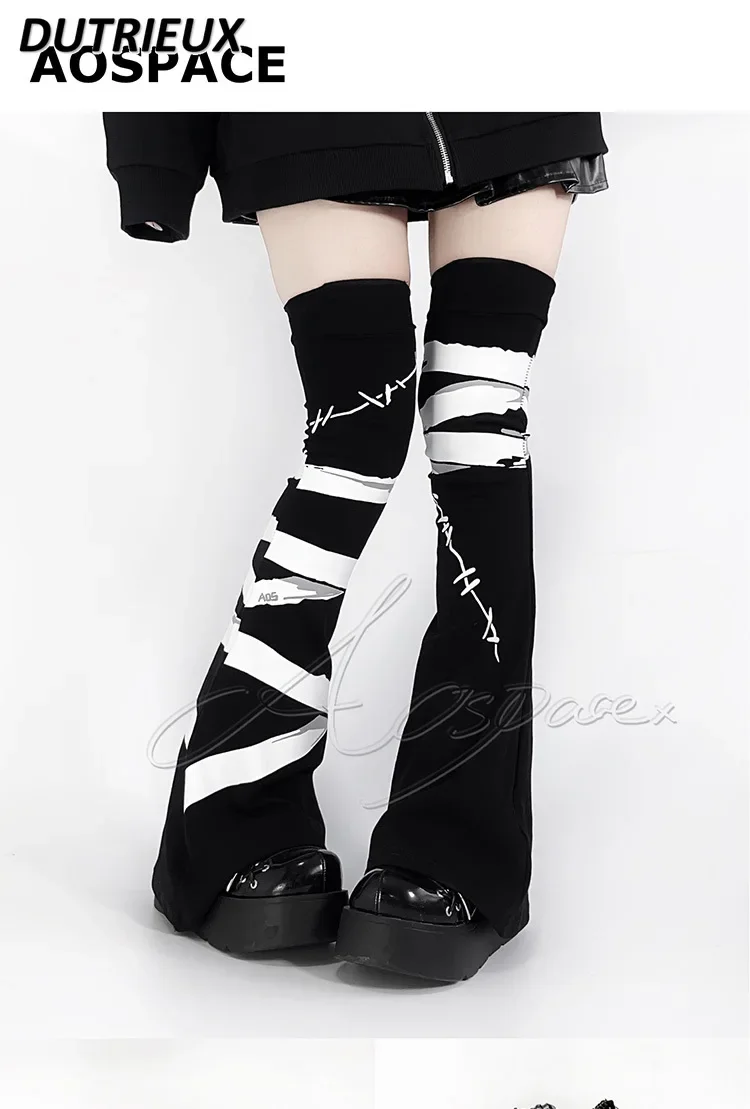 Japanese Original Bandage Print Leg Cover Sweet and Cute Girls Over Knee Stacking Socks Slight Horn High Tube Leg Sleeve