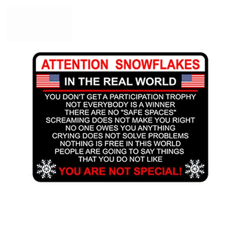 13cm* 11cm 1 Pcs Attention Snowflake Car Truck Bumper Sticker Political Window Decal Trump POTUS Car Styling Car Sticker,PVC