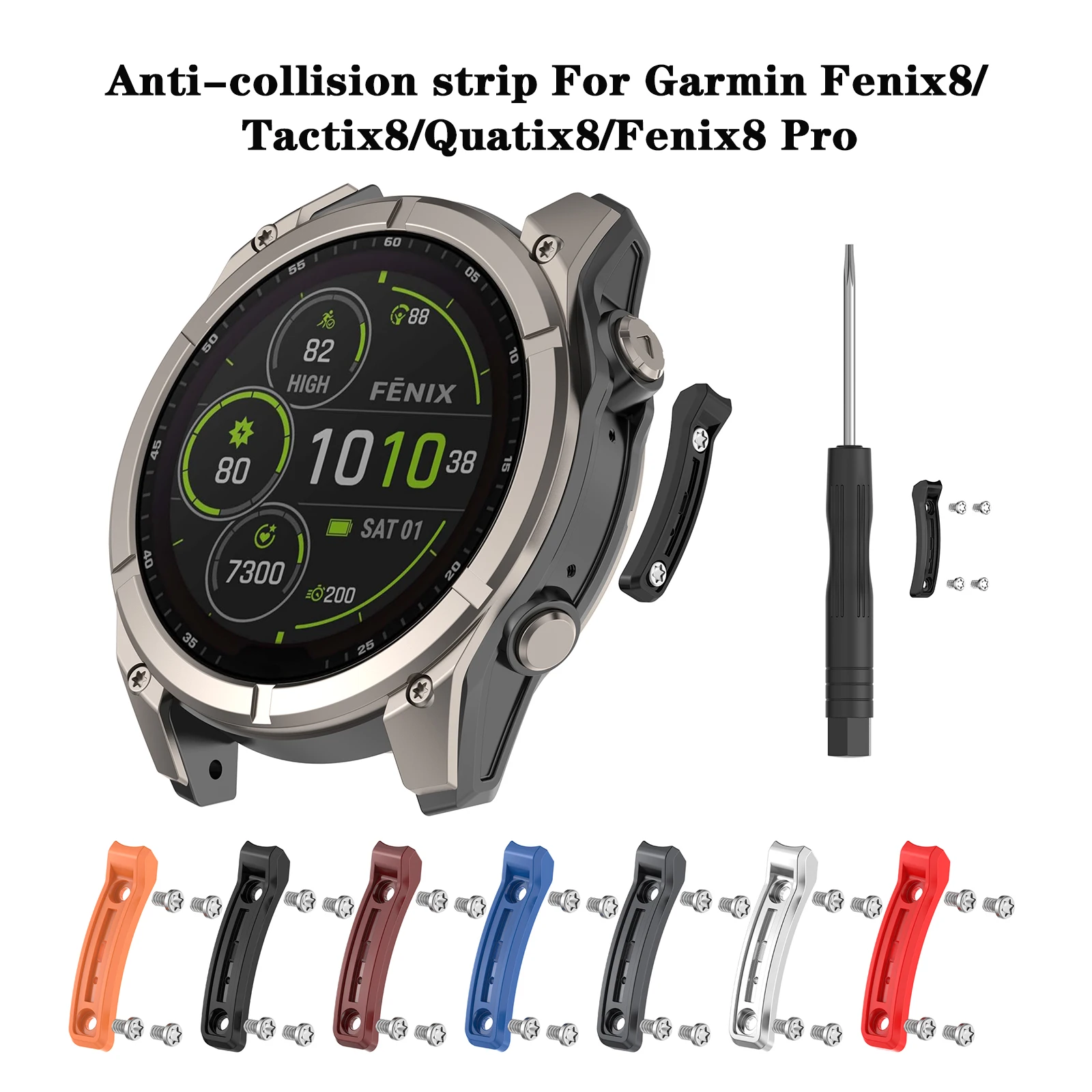 Smartwatch Metall-Stoßschutz für Garmin Fenix 8 Tactix 8 Quatix 8 Fenix 8 47mm 51mm Zubehör Metall-Antikollisionsstreifen-Abdeckung