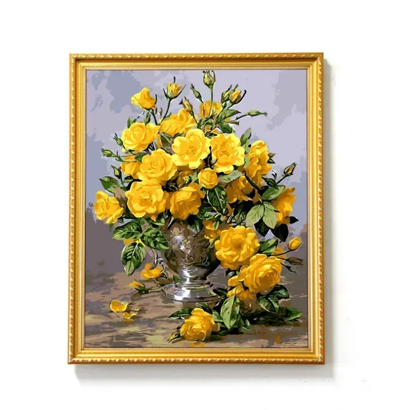 A PS Material Picture Frames Simple Fashion Creative Digital Oil Painting Frame Children's Photo Frame Golden Decorative Frame
