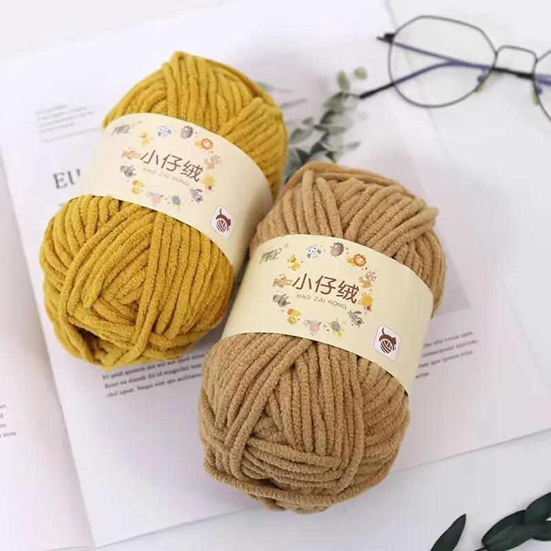 1Pc 50g Hand knitting Velvet Yarn Thick 100% polyester Crocheting Yarn knit Scarf Hat blanket Chenille Yarn Crocheting amigurumi