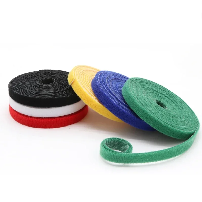 5Meter/Roll 10/15/20/25mm Nylon Self Adhesive Tape Reusable Cable Tie Wire Straps Self Cut DIY Cable Management Fastener Tape