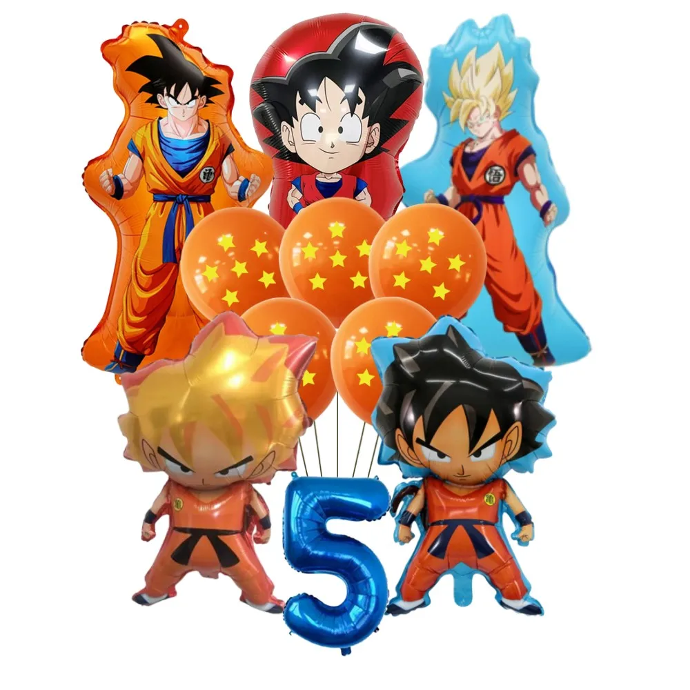 11 قطعة لعبة دراغون بول الروبوت العائمة بالونات الهواء مجموعة الكرتون حفلة عيد ميلاد لوازم الديكور استحمام الطفل تسليم هدية لعبة DIY بها بنفسك