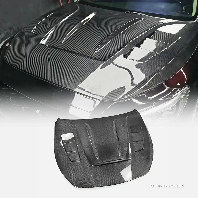 New For Infiniti Q50 V37 HT V2 Type Vented Hood - Carbon Fiber Engine Bonnet