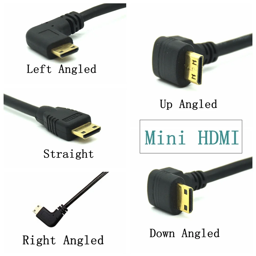 High Speed Mini HD-to HDTV-compatible-Cable Gold-Plated Spring Curl HDMI-compatible For Sony Canon DSLR Nikon Camera Camcorders