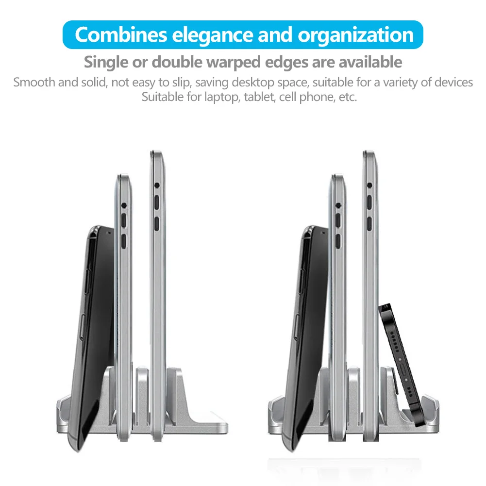 調整可能な垂直ラップトップスタンド、ラップトップホルダー、省スペースドッキングステーション、MacBook、タブレット、電話用スタンド