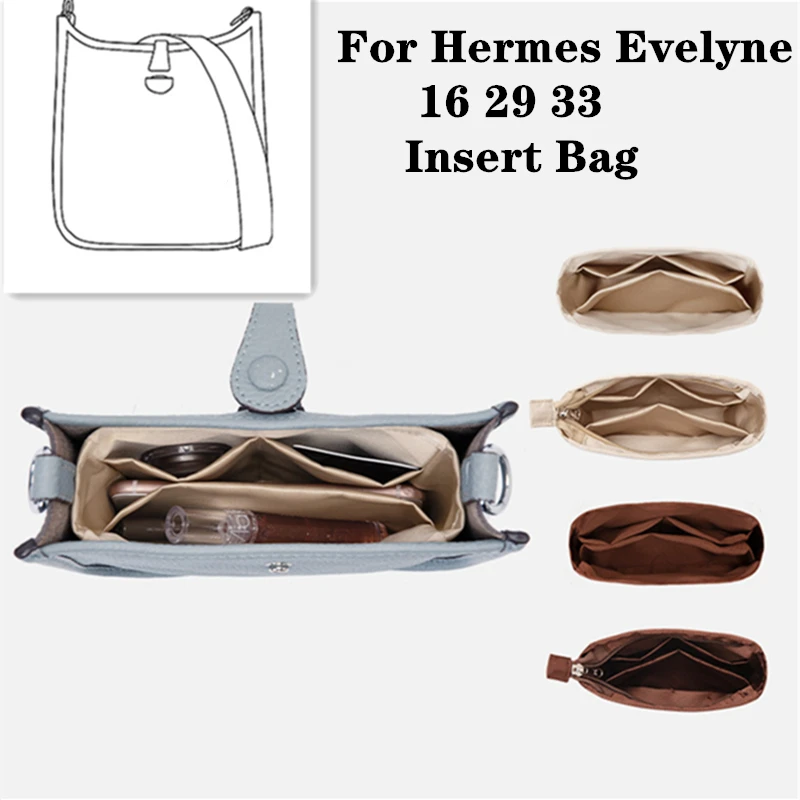 Bag Organizer Nylon Liner Pocket For Hermes Evelyne 16 29 33 Bags Ultra Light Waterproof Lining Storage Sorting Bag Inner Part