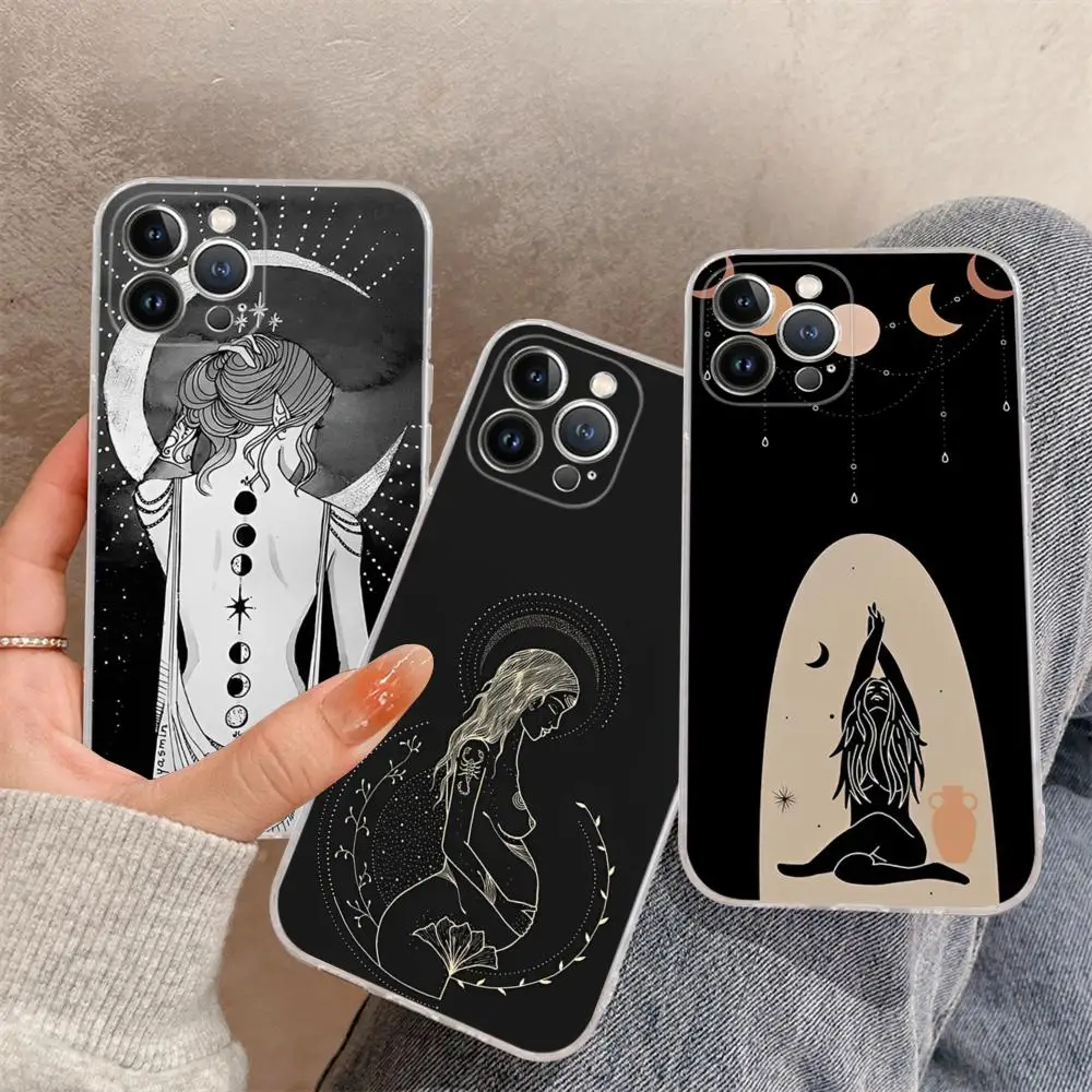 Witches Moon Mystery Phone Case For iPhone 15 14 11 12 13 Mini Pro XS Max Cover 6 7 8 Plus X XR SE 2020 Funda Shell