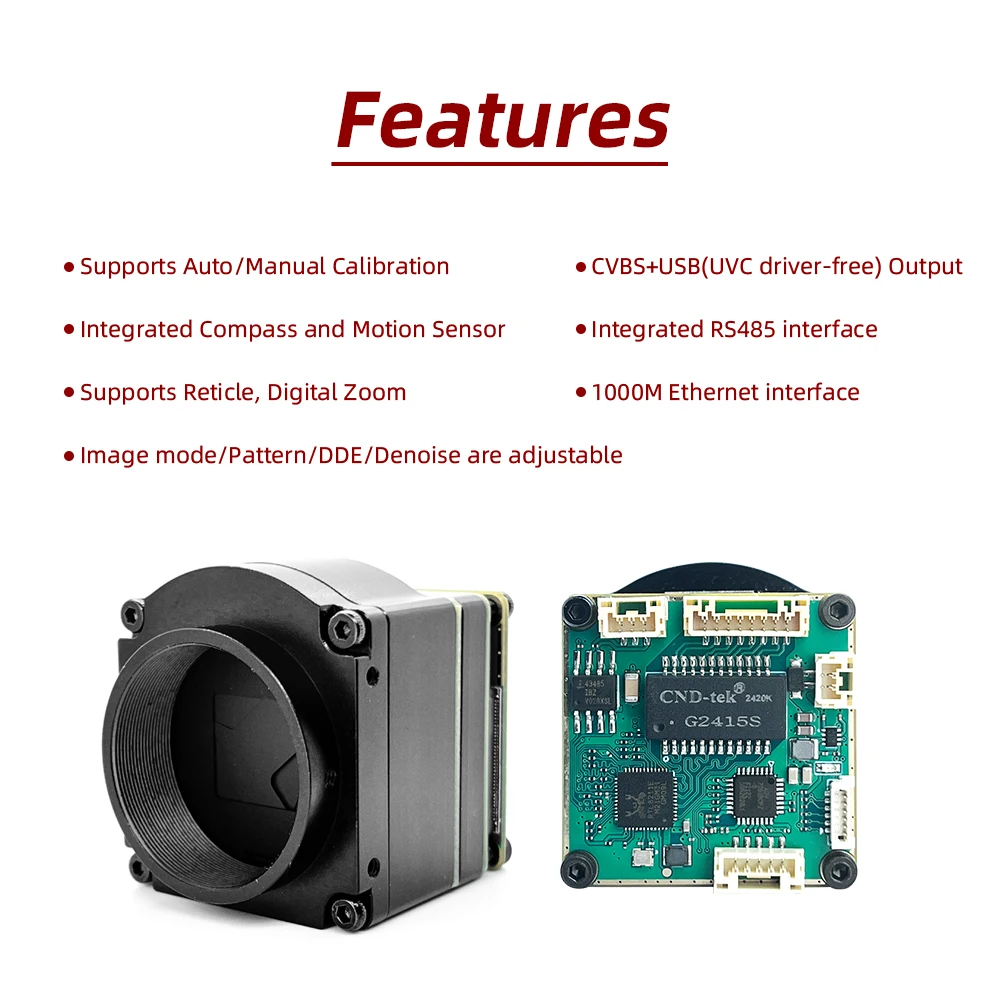 384X288/640X512 1000M Ethernet Thermal Imager GigE Thermal Camera Onvif Thermal imaging, RS485, with 9.1mm lens