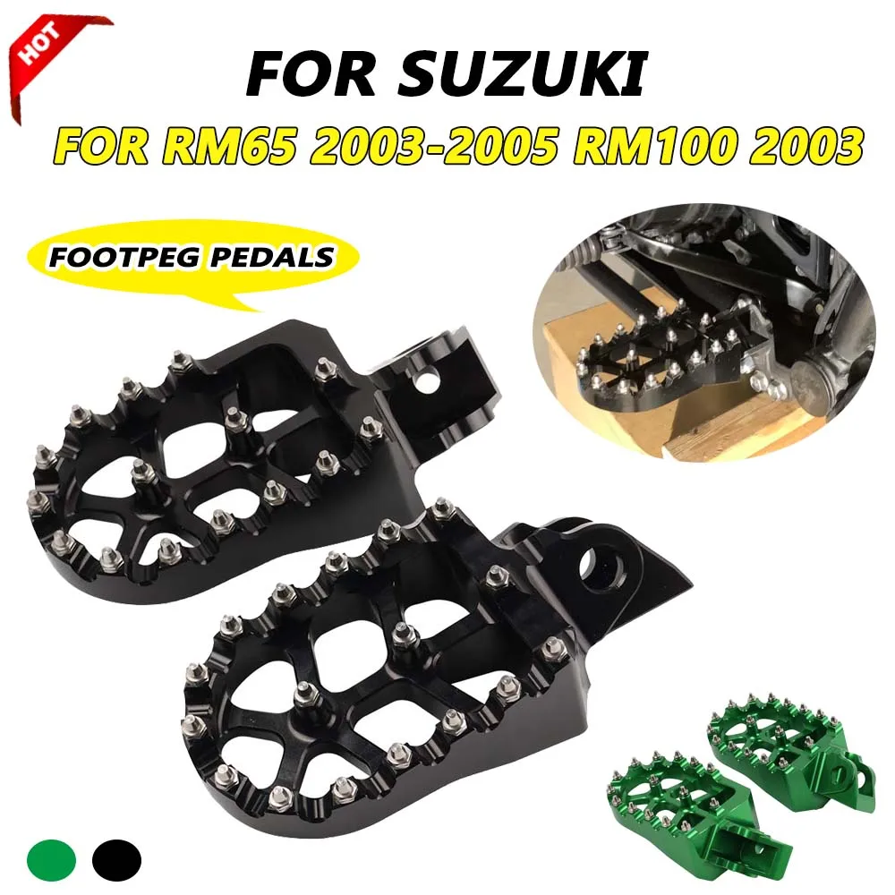 For Suzuki RM100 RM 100 2003 RM65 RM 65 2003 2004 2005 Motocross Accessories Footrest Footpegs Foot Pegs Front Pedal Rests