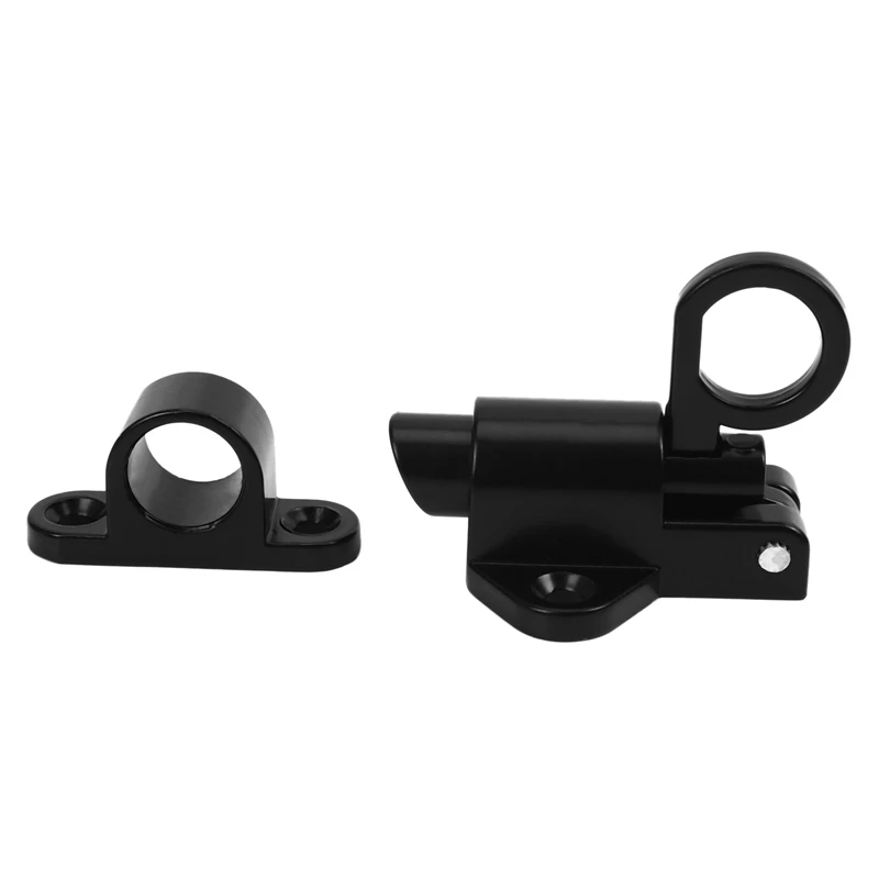 Top Deals 10X Aluminum Alloy Security Automatic Window Gate Lock Spring Bounce Door Bolt Latch, Black