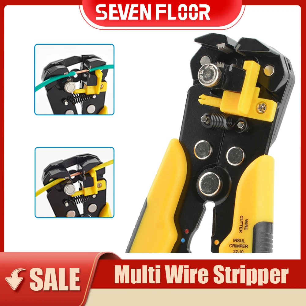 Szczypce do zdejmowania izolacji i zaciskania przewodów 24-10AWG 0.2-6mm² Wielofunkcyjne Regulowane Nożyce do Kabli Zaciskarka do Końcówek Narzędzie Ręczne Elektryka