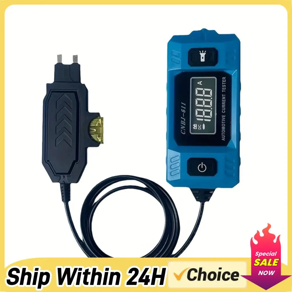 Automotive Fuse Current Tester LCD Display Car Leakage Analyzer Max 48V Automotive Fuse Current Testing Tool High Precision