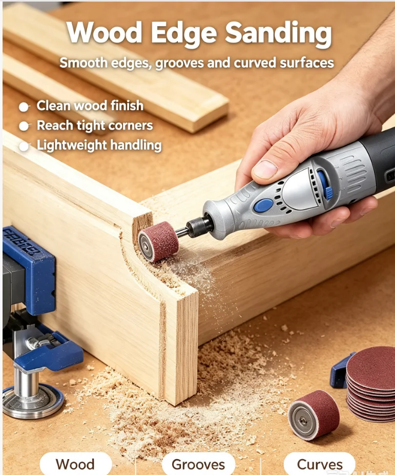 102pcs/set 80Grit Sanding Drums Kit Sanding Band 1/2 1/4 Inch Sand Mandrels Fit for Dremel Nail Drill Rotary Abrasive Tools