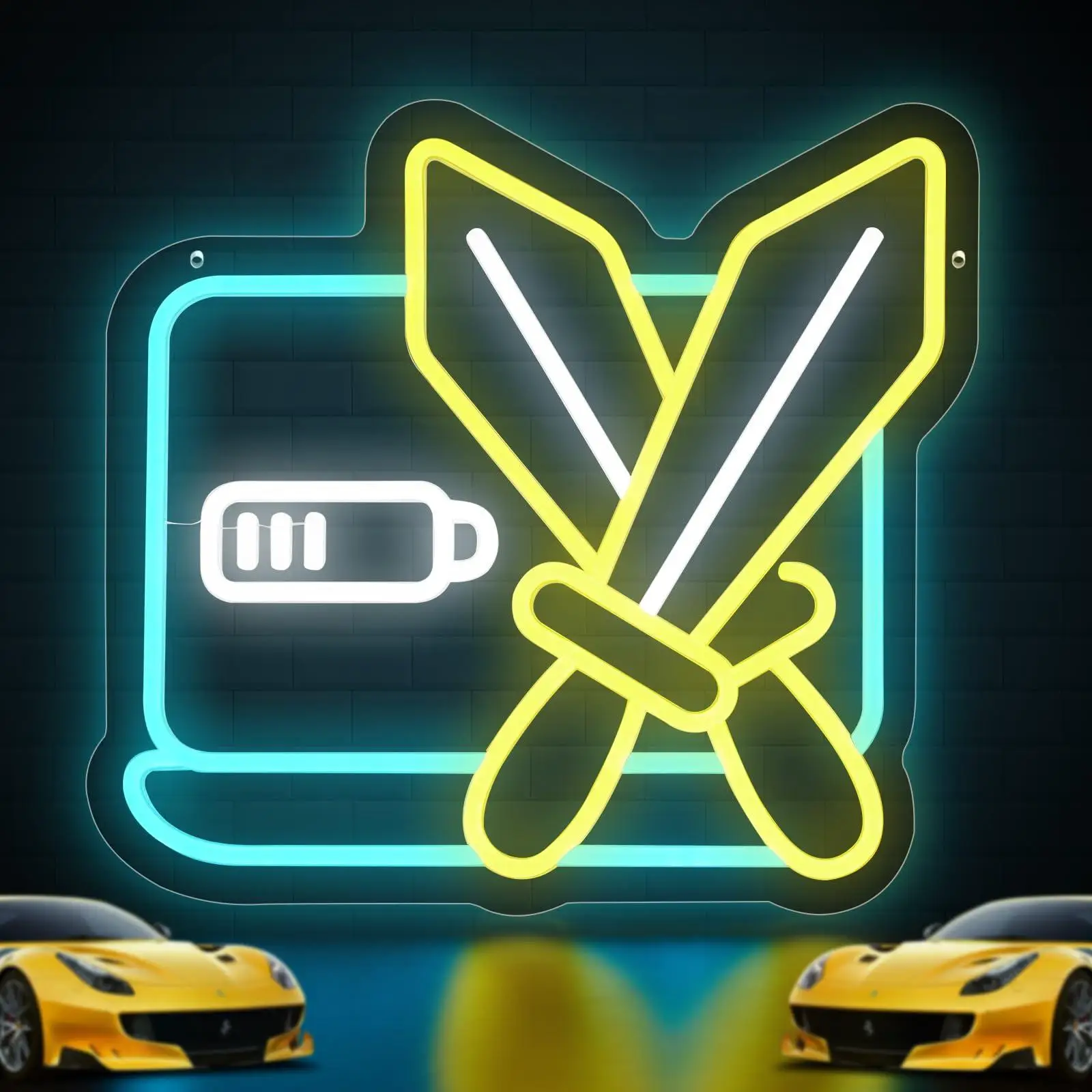 النيون لتزيين الحائط ألعاب ضوء النيون للرجل الكهف عبرت السيوف تسجيل لغرفة الألعاب غرفة نوم بار ديكور زينة الحفلات