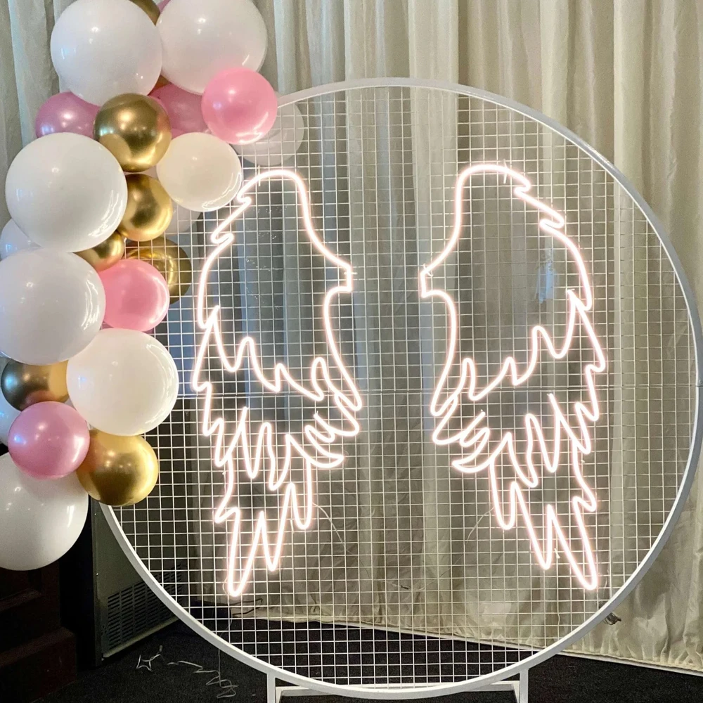 Angel Wings And Halo Neon Sign Custom, Angel Wings Neon Sign, Nimbus Neon, Angel Neon Sign, Angel Wings And Nimbus Neon Sign