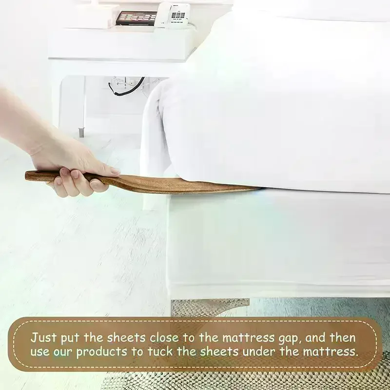 1/2pcs Wood Mattress Lifter For Changing Bed Sheets And Skirts Bed Skirt Tuck Tool Protect Your Back And Hands Housework Tool
