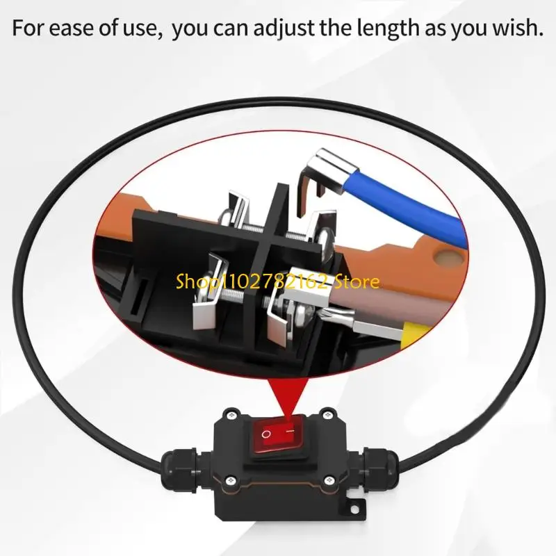 

547B 12-24V DPST Double Side Wiring Cable Switches Inline Wire Switches Universal