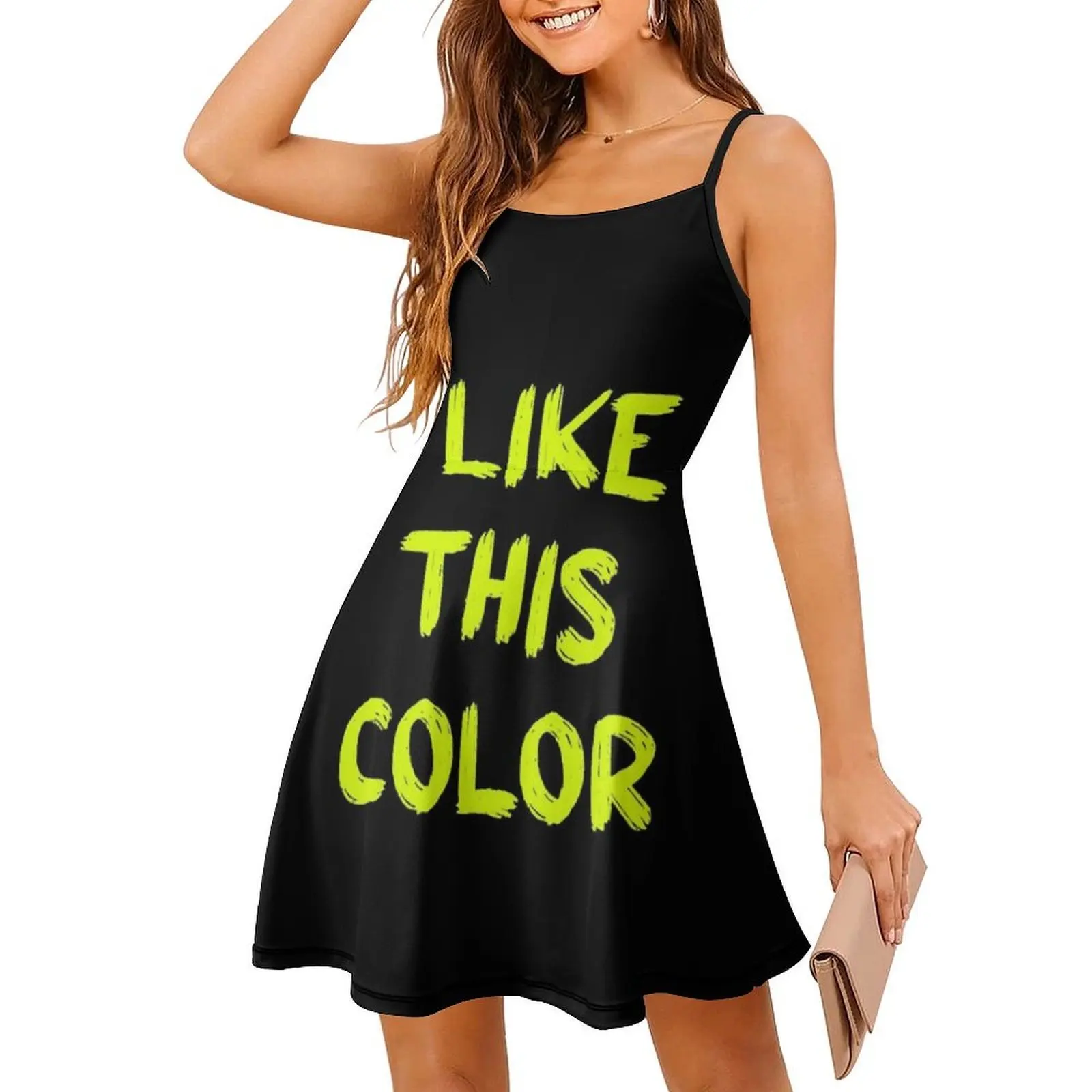 この色が好きです - シャルトルーズ色の女性用エレガントなパーティードレス、Aラインドレス、ショート/ロング/ノースリーブオプション、様々な色があります