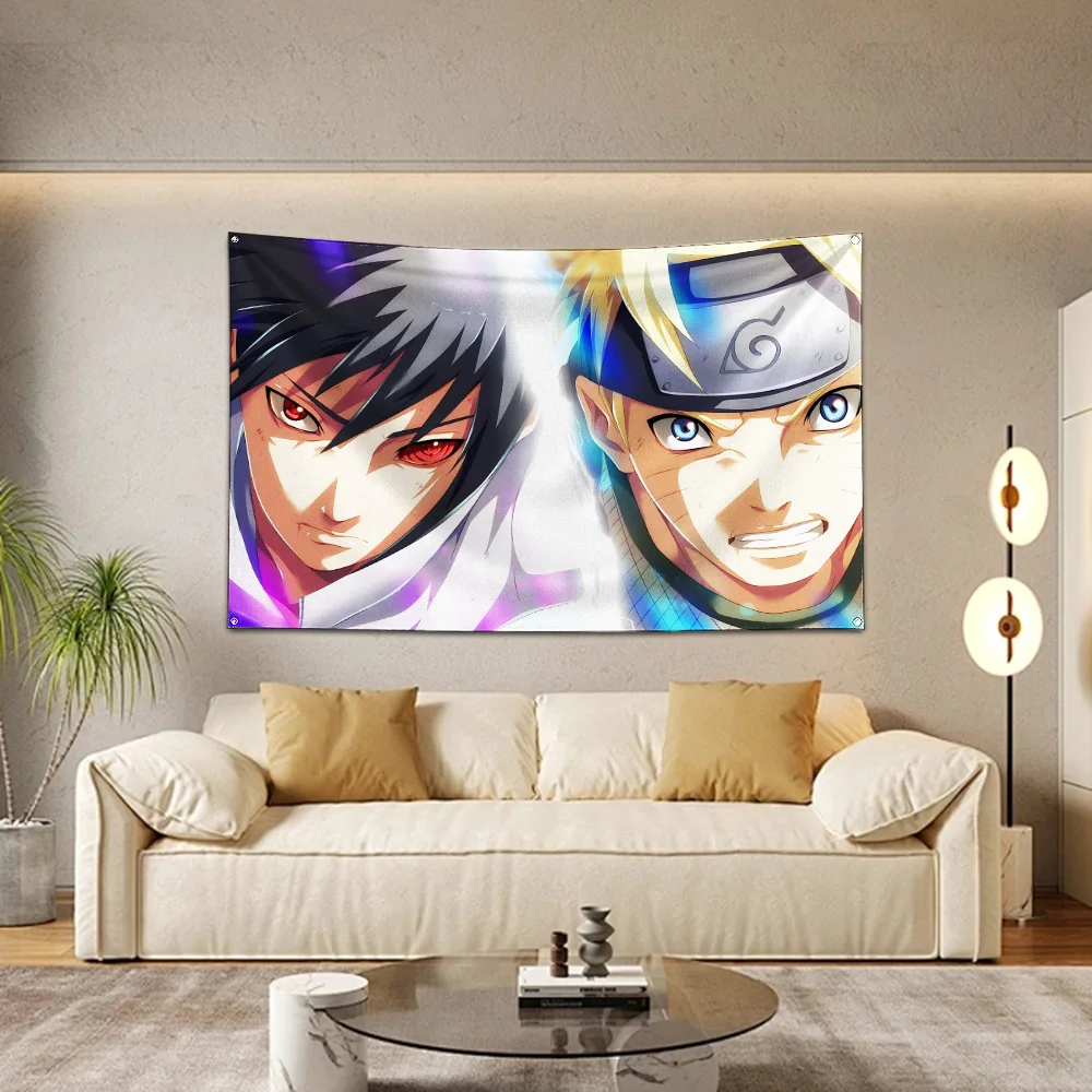 Anime 4th 7th N-Narutoes Flag Polyester Digital Printing 4 Sizes for Garage Wall Art Out Door Decoration With Brass Grommets