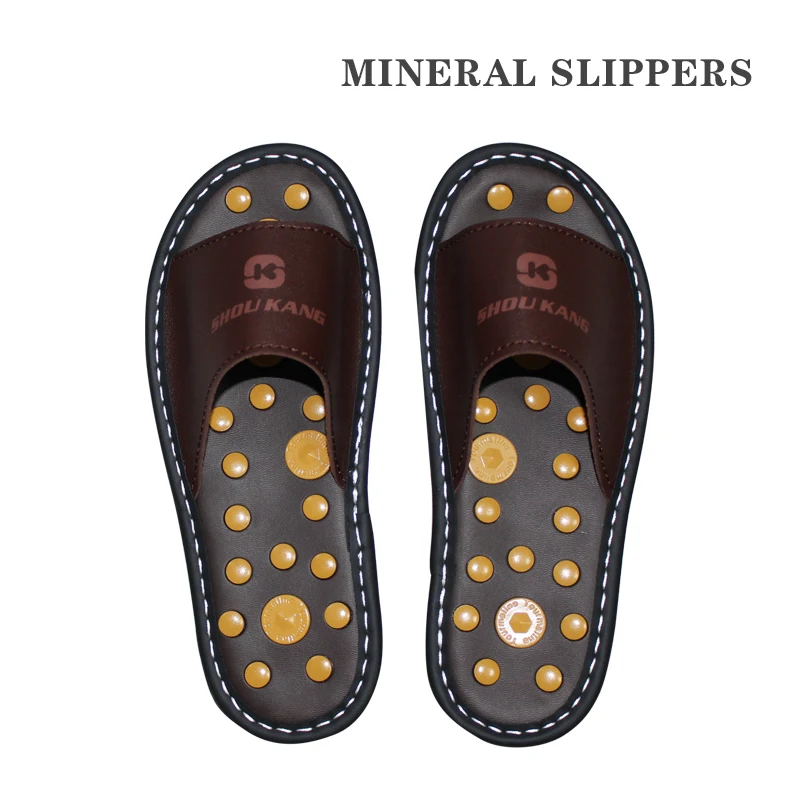 Therapeutic Far Infrared Leather Slippers Foot Massager for Infrared Physiotherapy