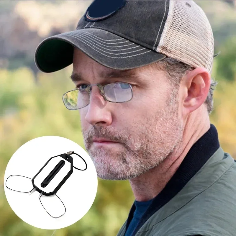 Nase Clip-on Lesebrille Falten Beinlose Ultraleicht Schlüsselbund Brille Männer Frauen Mini Tragbare Presbyopie Brille +1,0 Bis +4,0 – Detail 11