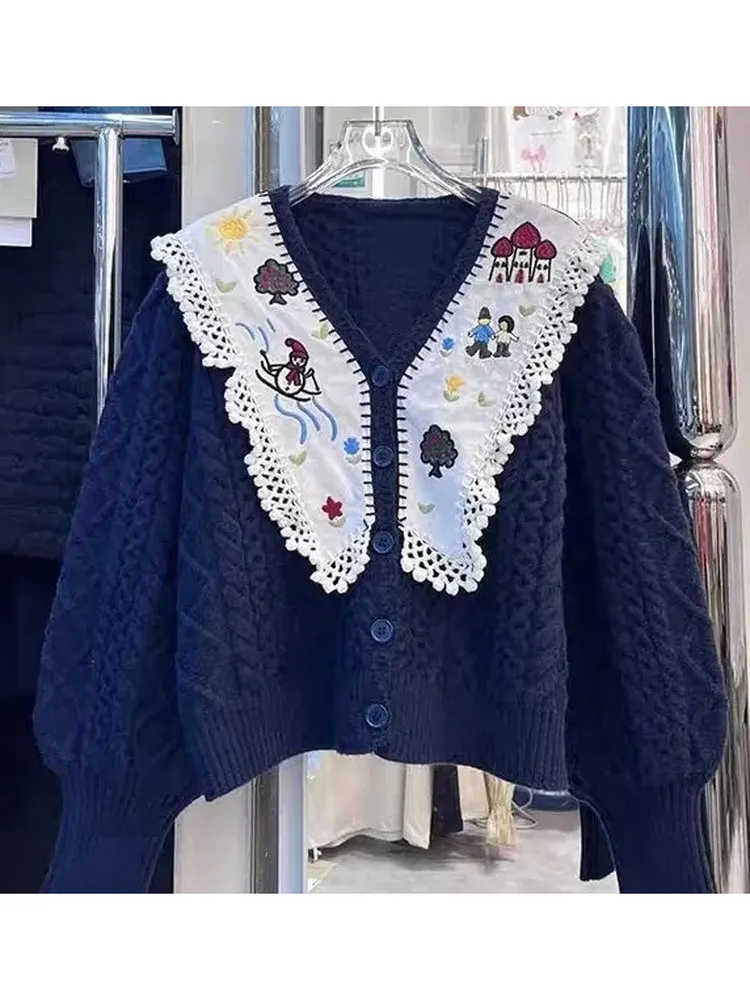 

Cute Knitted Open Cardigan Trendy Korean Sle Long Sve Sweater Girl's Daily Wear Comfortable Soft Medium Thin