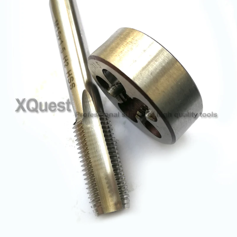 Imagem -03 - Torneira de Mão de Rosca Fina Moles Manuais Torneiras Plug Hss Metric M15 Round Die M15x1.5 M15x1.25 M15x0.75 M15x1 M15x0.5 Conjunto