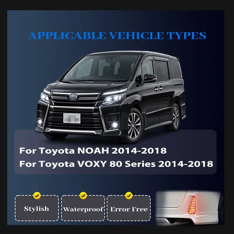 Rear Fog Lamp Bumper Light For Toyota NOAH VOXY 80 Series 2014-2018 Car Flashing LED Reflector Lamp Brake Warning Light 2PCS