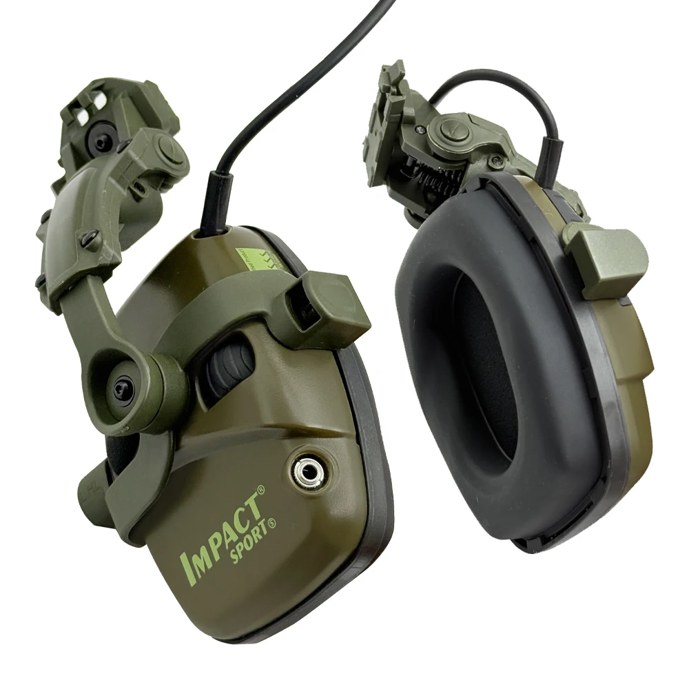 Impact Sport Electronic Shooting Headset, Capacete montado Ver, Captador de caça, Redução de ruído, Proteção auditiva
