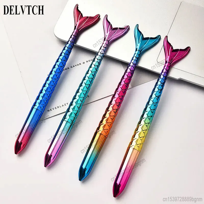 4Pcs/8Pcs Cute Mermaid Ballpoint Pen 1.0mm Blue Ink Signature Ball Pen Office School Student Writing Handle Kawaii Stationery