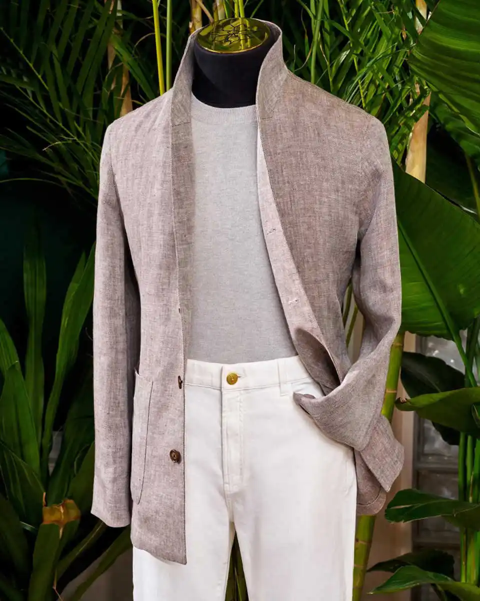 Abiti da sposa moderni da uomo Smoking monopetto Colletto alla coreana Abbigliamento da sposo 2 pezzi Giacca Pantaloni Prom Serata Festa su misura