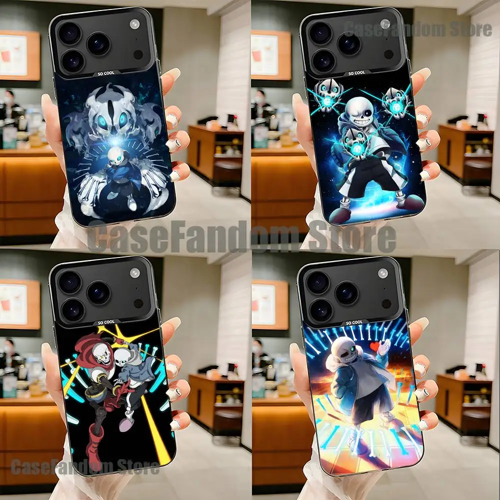 

U-UndertaleS Sans For iPhone 17,16,15,14,13,12,11,Pro,MAX Black Candy Matte Cover