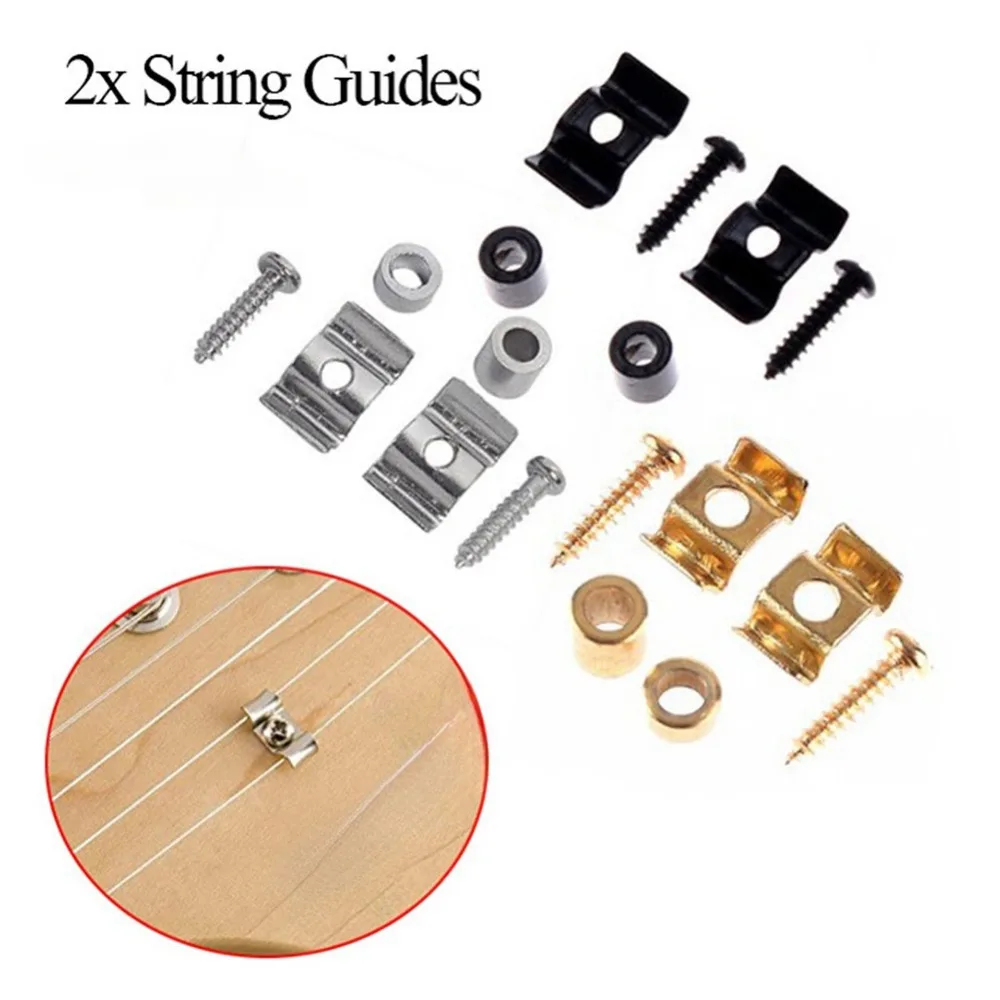 1 Pair String Trees Retainers Guides For Fender ST SQ Series Electric Guitar Gold Black Chrome With Screws Accessories
