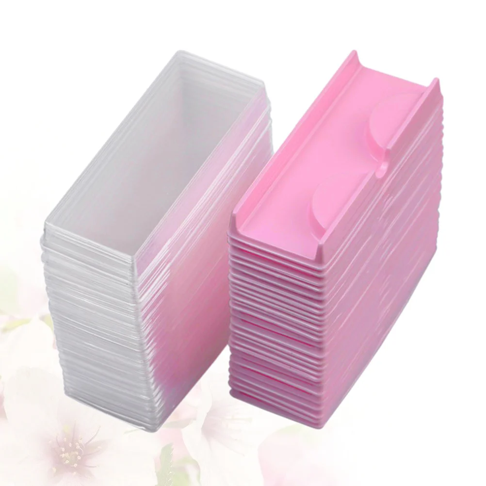 

50 set False Eyelash Storage Box Pink Clear Cover Eyelash Case For Salon Home Use Organizer Container Holder Box
