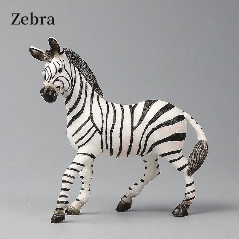 Afrykańska Dzikie Przyroda Świat Zebra Zwierzęta Zestaw Modeli - Edukacyjne Figurki Akcji Symulacyjne Zabawki dla Dzieci