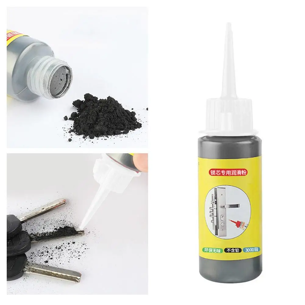 Lubrificante in polvere di grafite da 60ml nucleo di blocco professionale coperchio bianco lubrificante forniture per la casa per le guide delle porte delle chiavi delle finestre