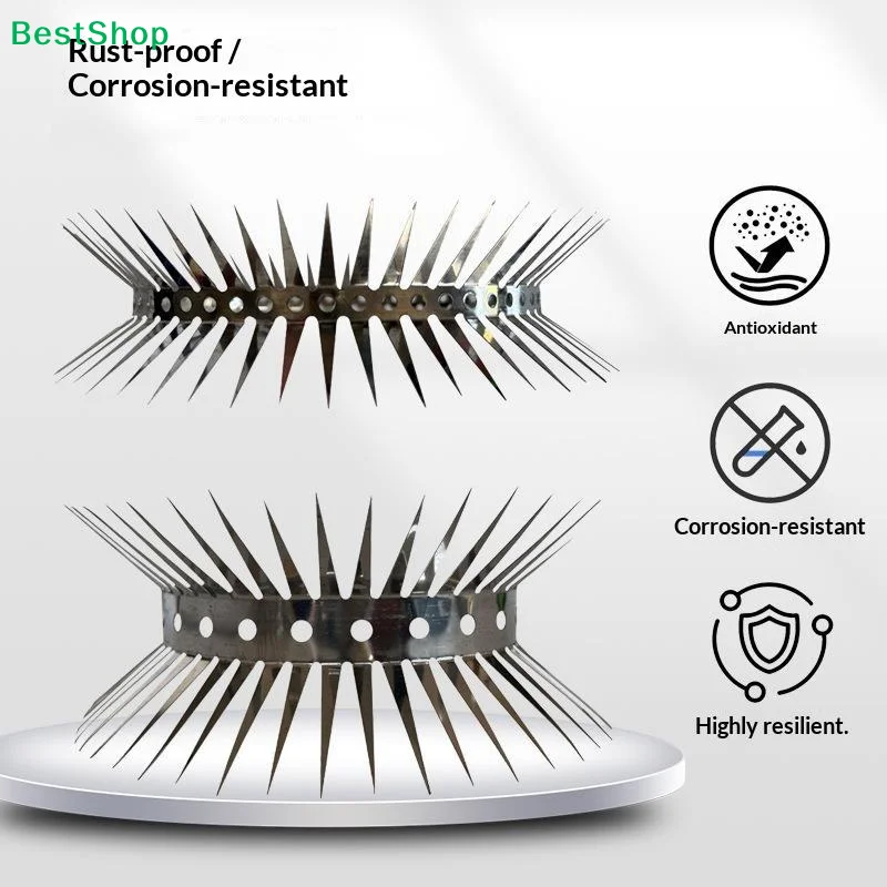HTMCK 1PC Stainless Steel Bird And Rodent Repellent Device Prevents Mice Anti Climb Spikes