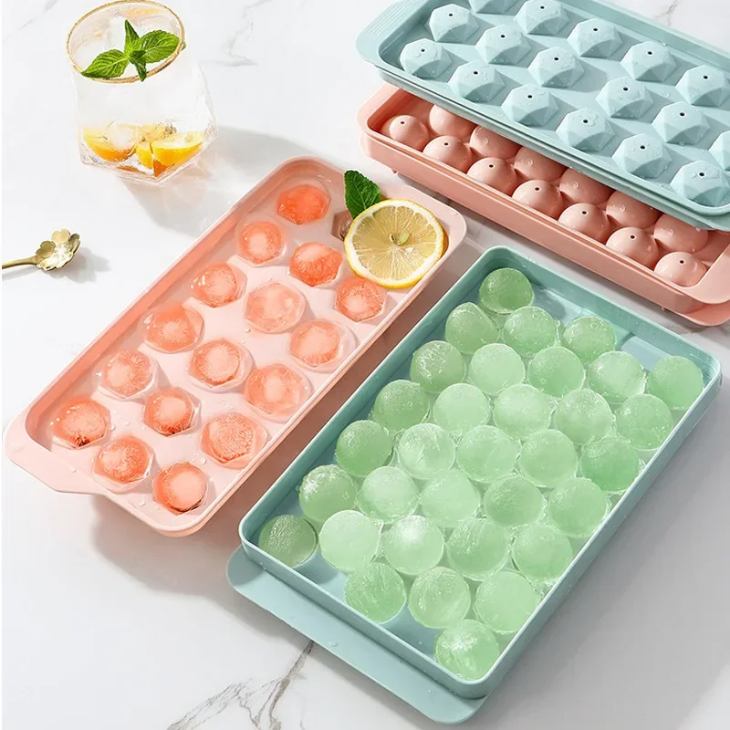 

Food Grade DIY 33 Grid Mini Colorful Round Ice Cube Ball Tray Maker Mould PP 3D Forms Kitchen Gadgets Bar Accessiories