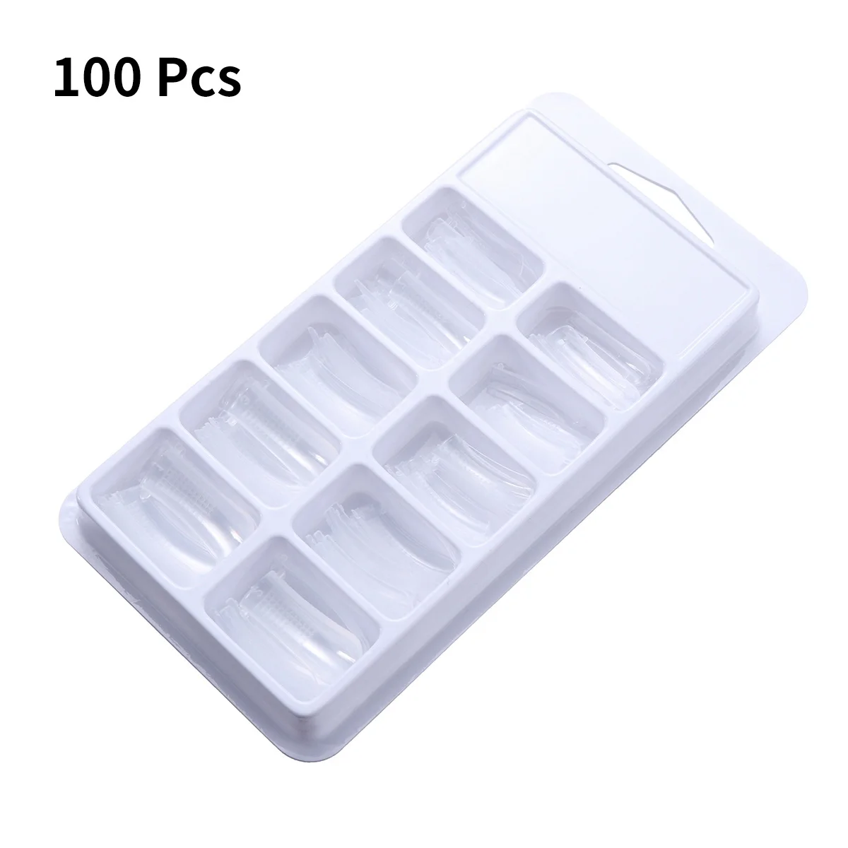 100 Uds cristal 10 tamaños numerados formas falsas para Gel acrílico Diy Nail Art uñas postizas herramientas de manicura de uñas artificiales