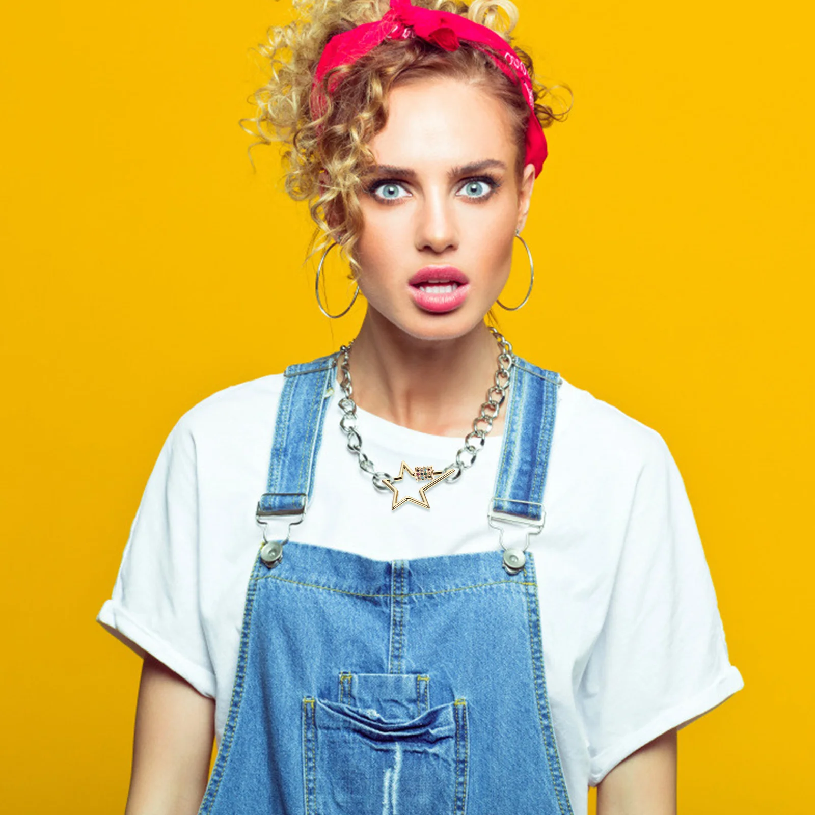 

Star Shape Screw Lock Charm Copper Diy Jewelry Pendant Accessory Necklace Link Connector For Handicraft Dangle Earring Backpack