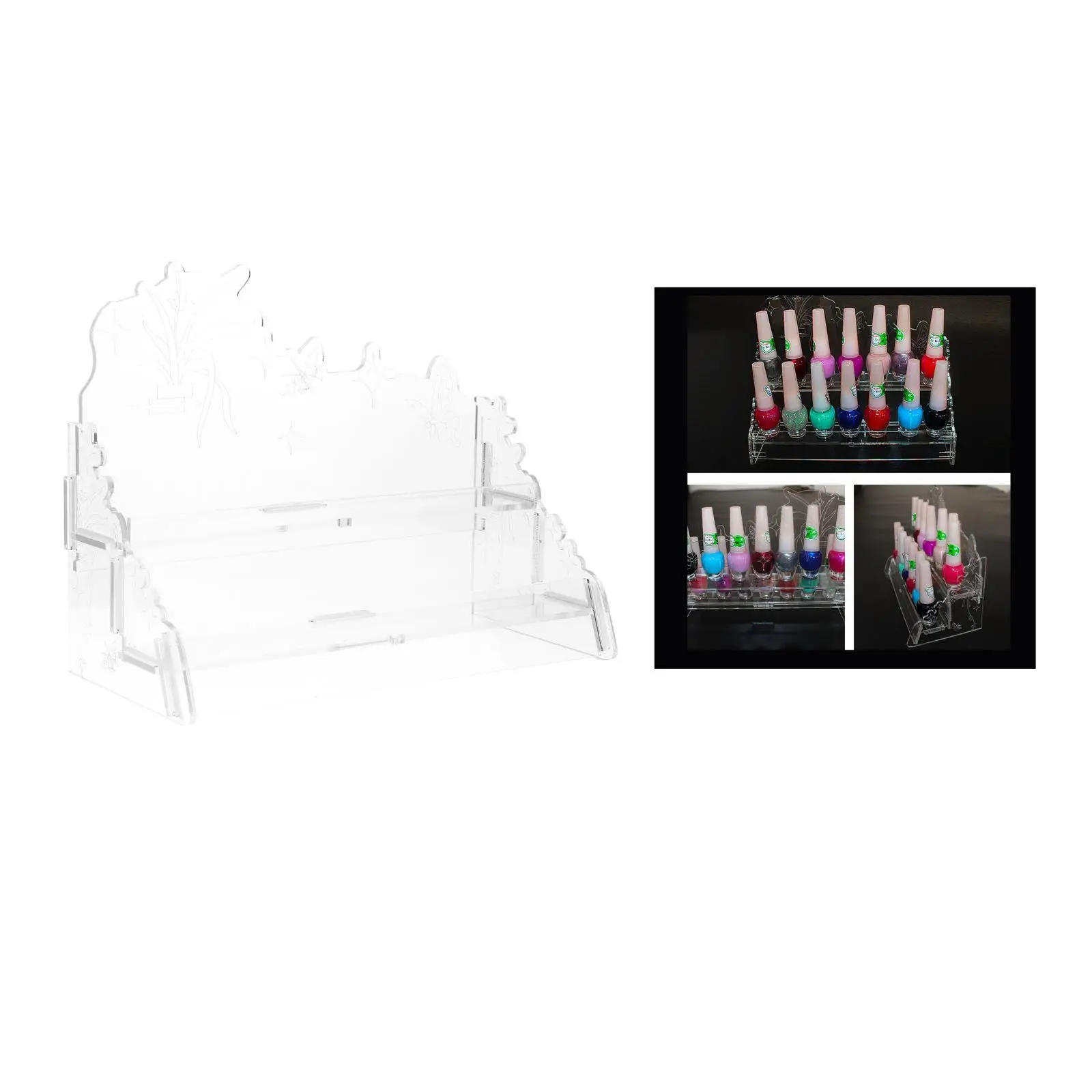 

Nail Polish Organizer Acrylic Multi Layer Display Riser Panel for Display,