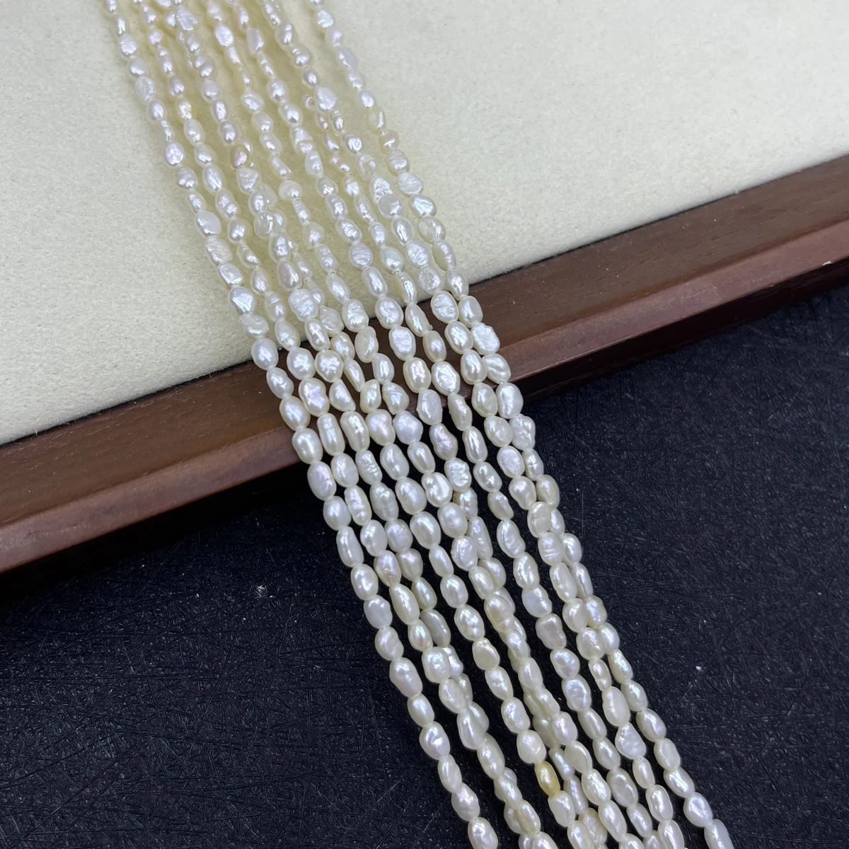 3–4mm 36cm Irregular-shaped Through-hole Beads Natural Freshwater Pearls for Jewelry Making DIY Necklaces Bracelets Accessories