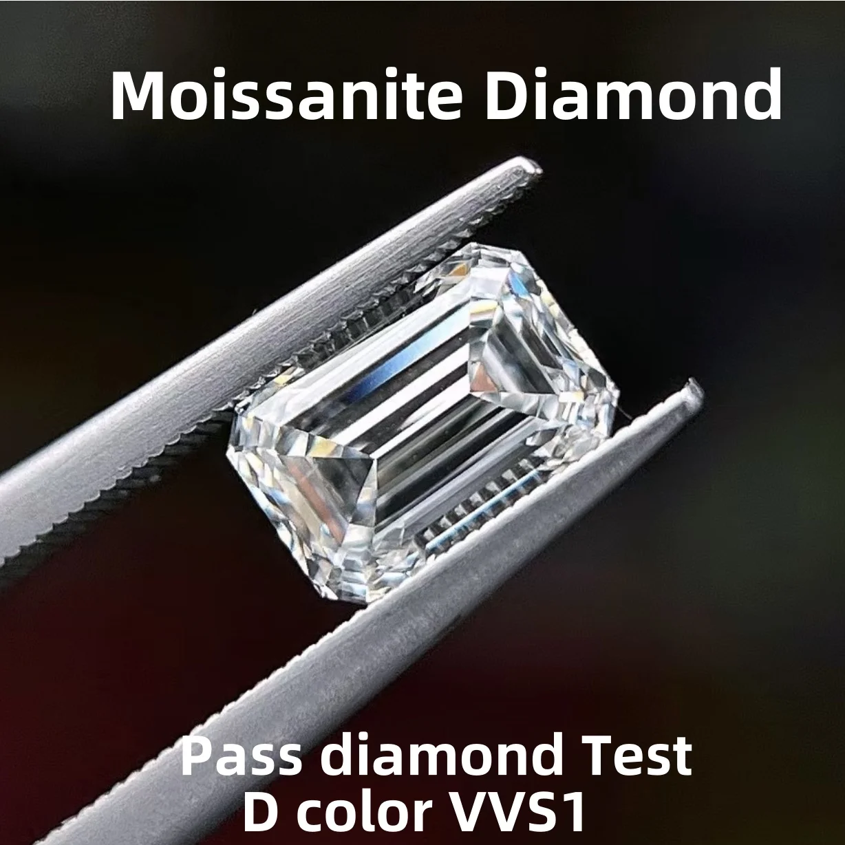 

D color Moissanite Diamonds Emerald Cut 0.3-10ct Excellent Cut pass test With GRA Certificate for Ring Necklace Earrings make