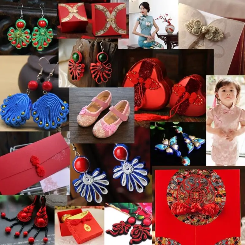 Bouton à nœud chinois 62CC, boutons Cheongsam, attache à nœud, costume boîte-cadeau d'invitation, bricolage, artisanat,