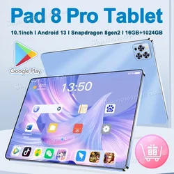 2024 orijinal ped 8 Pro Tablet 10.1 inç Android 13 küresel Snapdragon 816 16GB + 1024GB 10000mah 5G çift SIM WIFI HD tam ekran