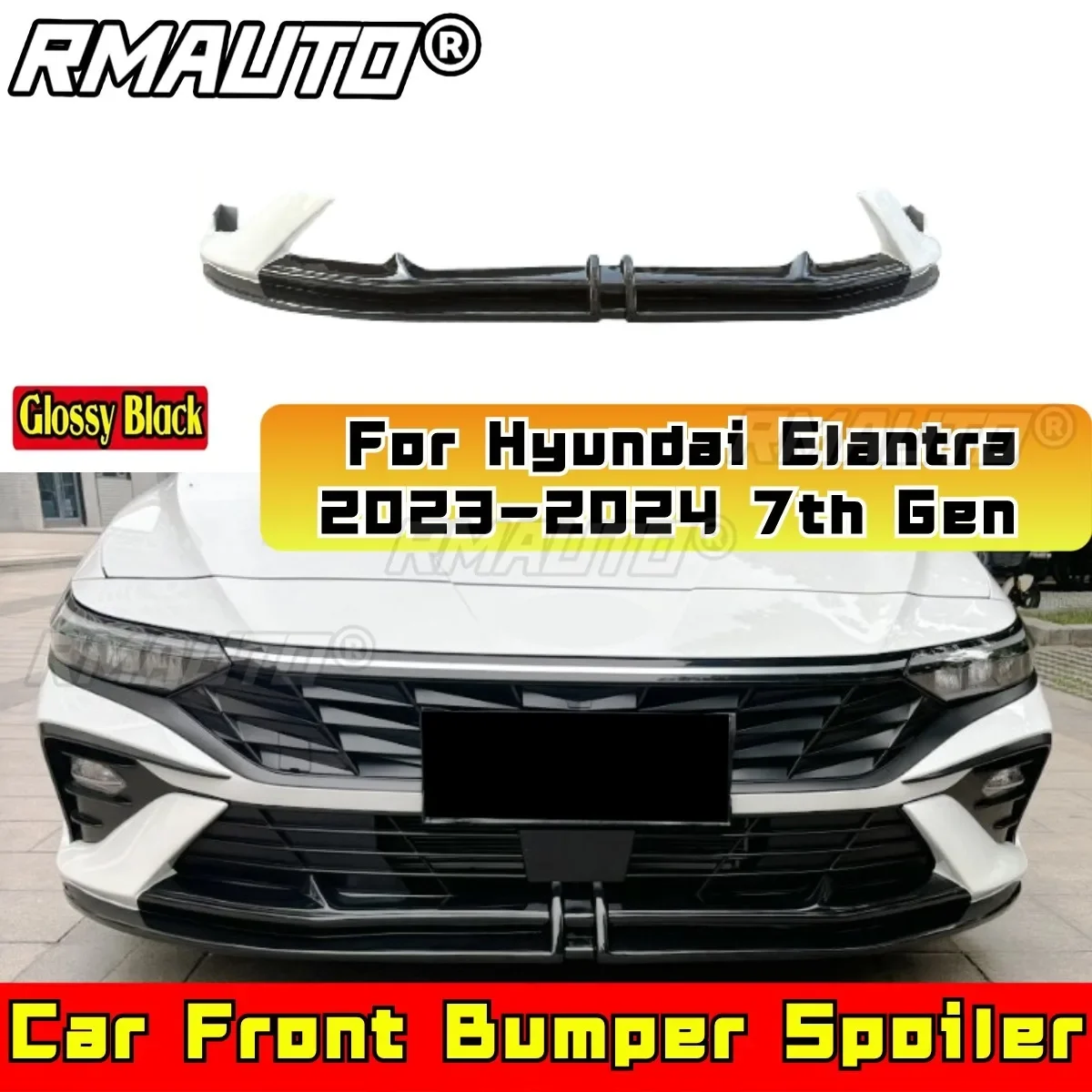 Rear Trunk Spoiler Wing Car Front Bumper Lip Body Kit Compatible With  Elantra 2023-2024 7th Gen Car Accessories