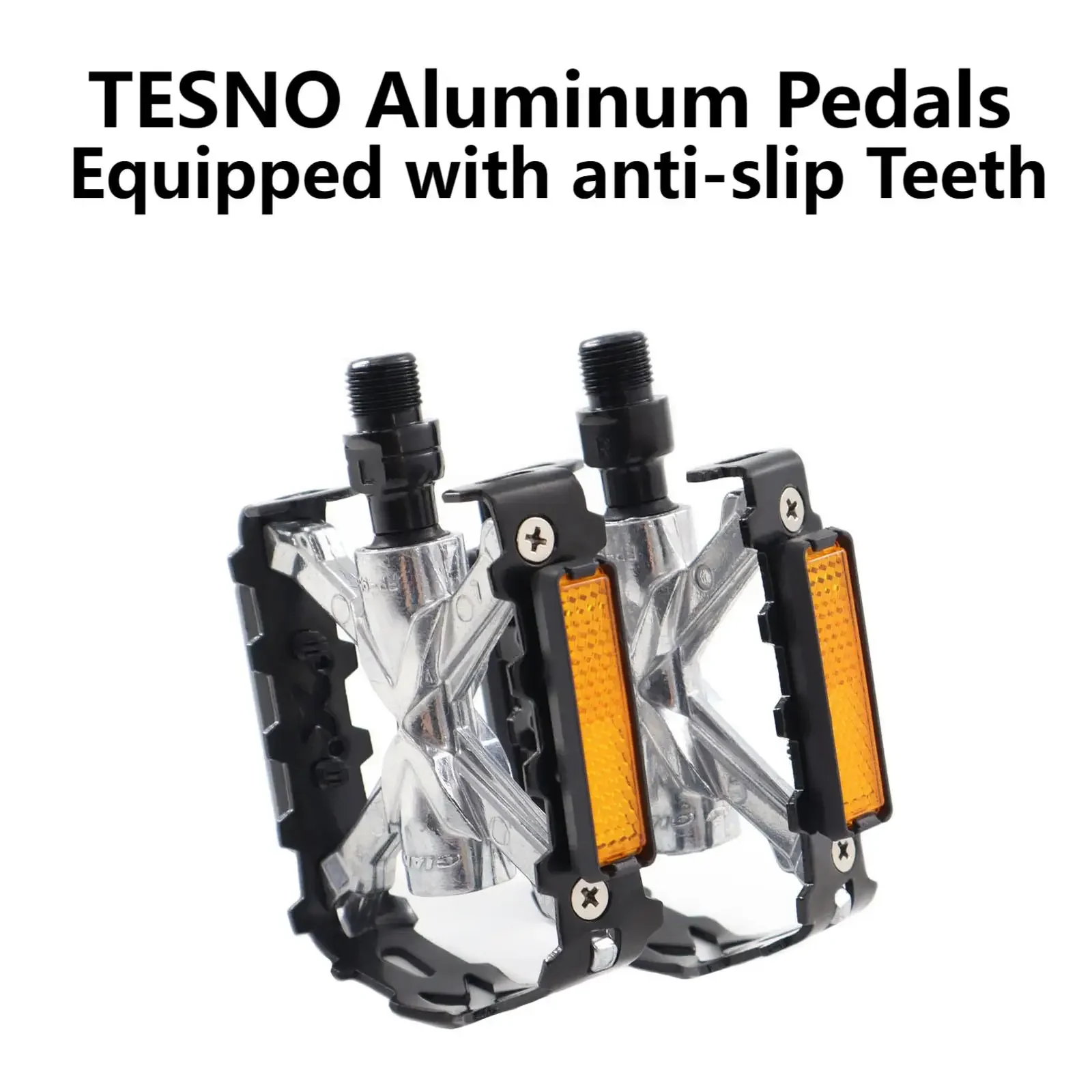 TESNO-Ultralight Bicycle Pedals Aluminum Alloy ZP Bearing MTB Road Bike Pedal Anti-Slip Quick Release Universal Thread Part 14mm