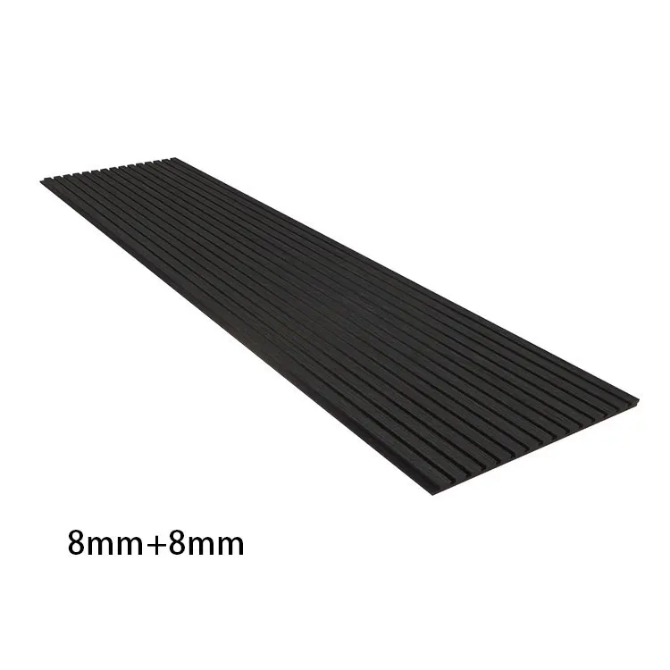 8mm Akupanel Grey Felt Oak Wood Slat Acoustic Panel Pre-Finished Sound Absorbing Wall Panel
